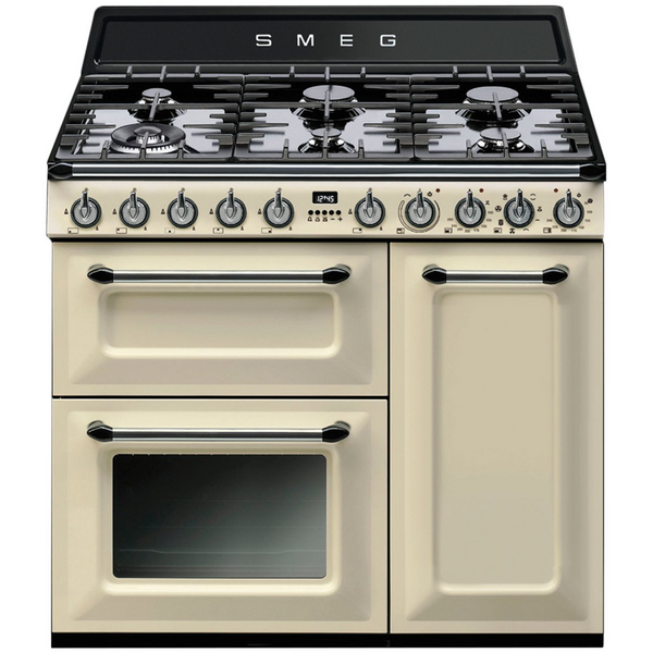 Smeg 90cm Victoria Aesthetic Freestanding Dual Fuel Oven Stove TRA93P Winning Commercial