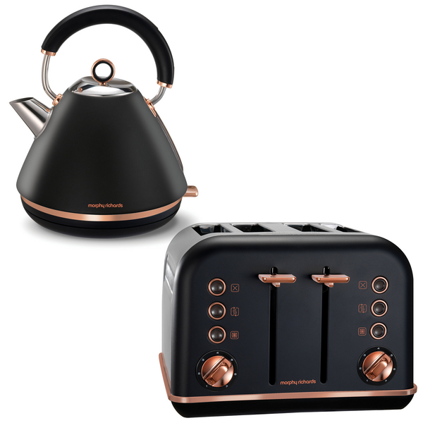Morphy Richards Kettle Navy And Rose Gold Kettle And Toaster Rose