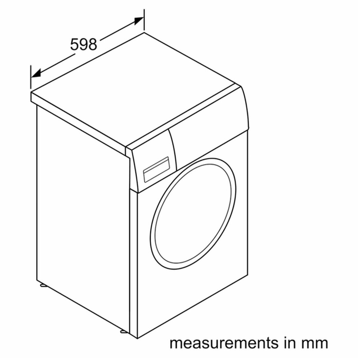 front load washing machine width