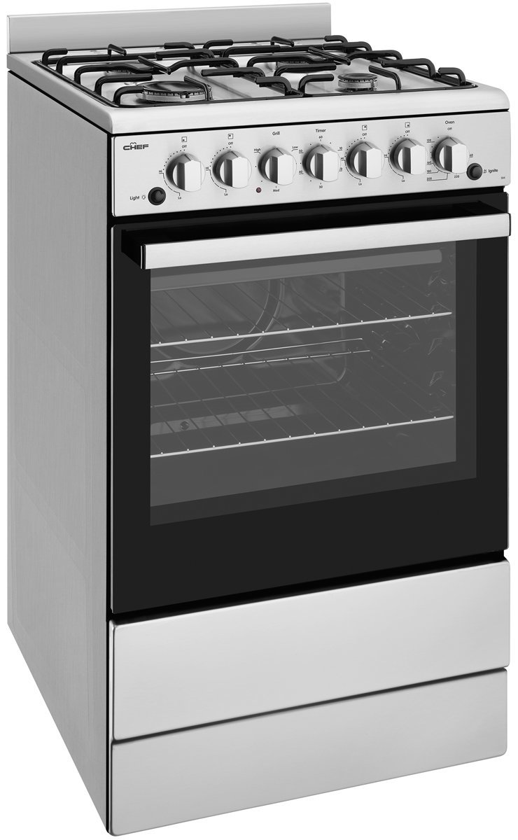 chef 54cm upright gas cooker