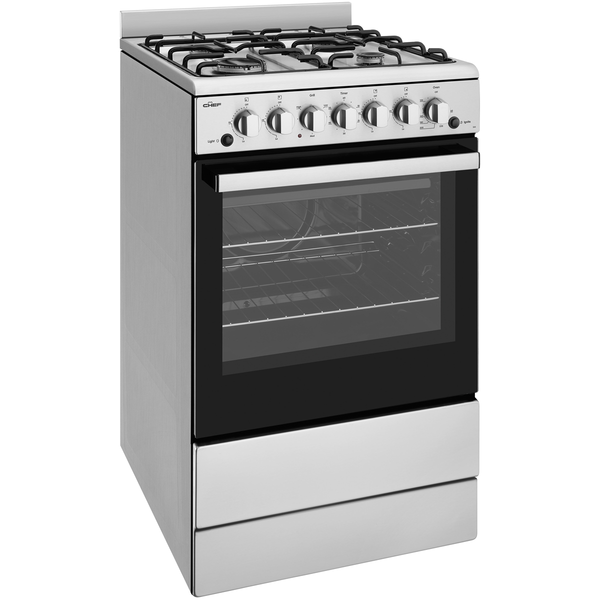 chef 540mm freestanding natural gas cooker with conventional oven