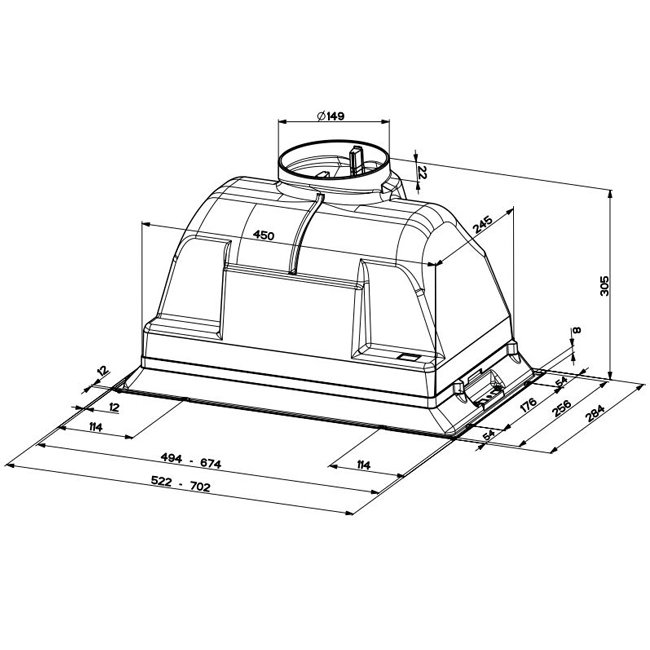 eri712sa integrated rangehood