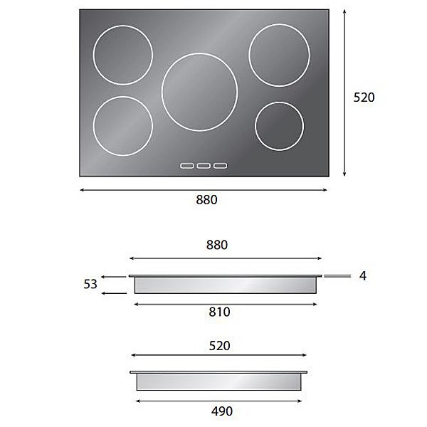 ilve ild88b 90cm induction cooktop