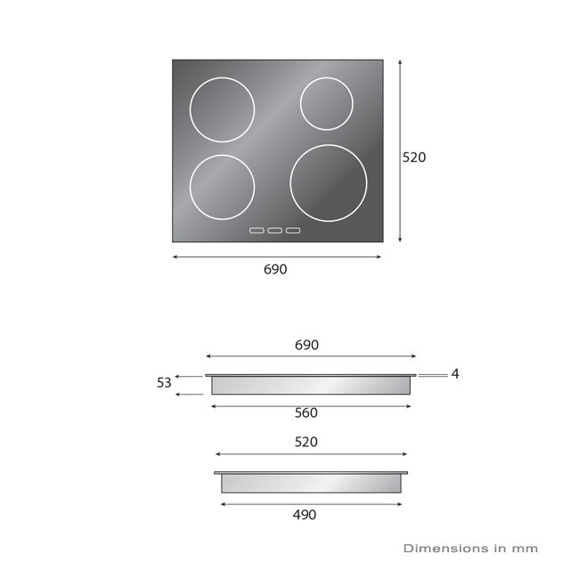 ilve 70cm induction cooktop