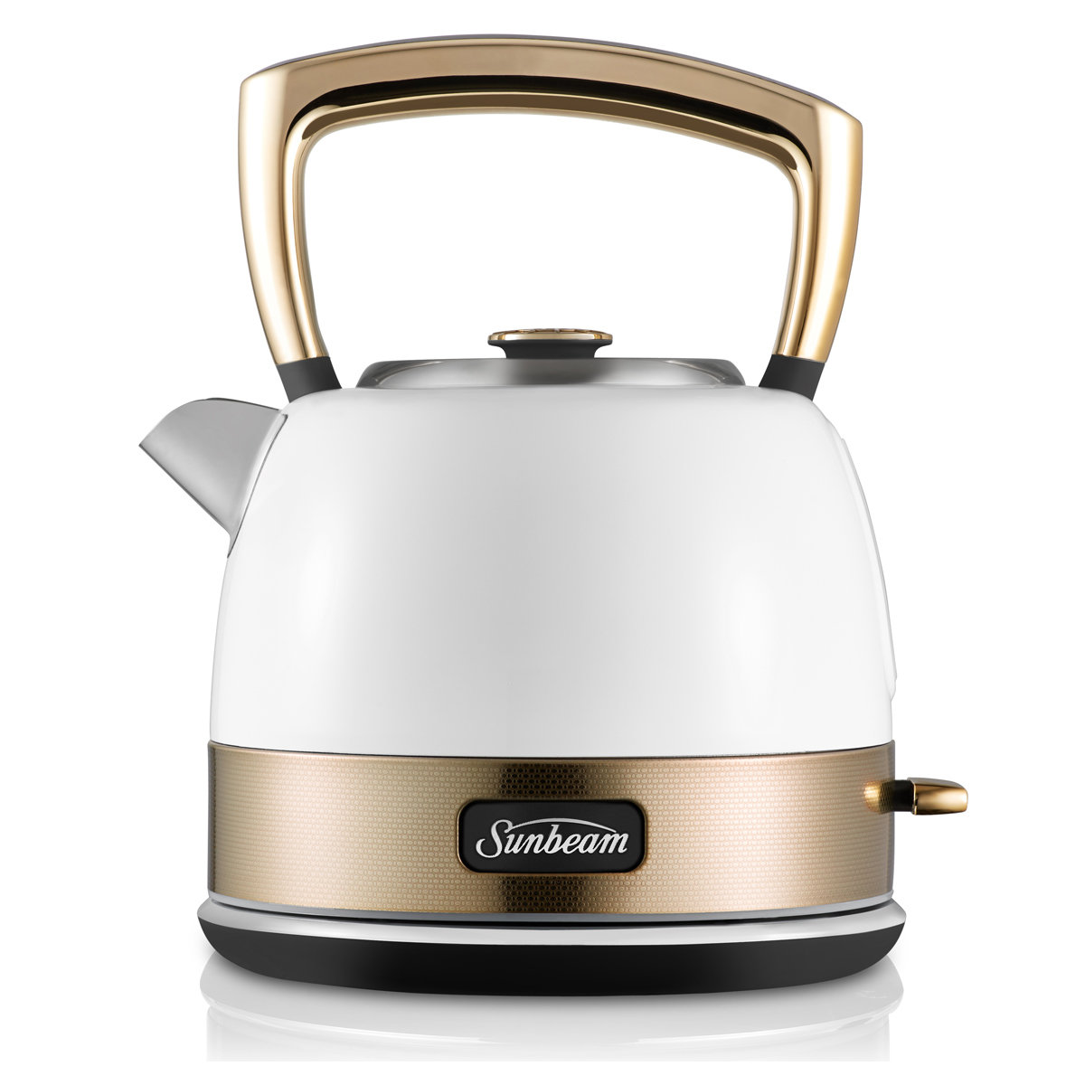 gold and white kettle