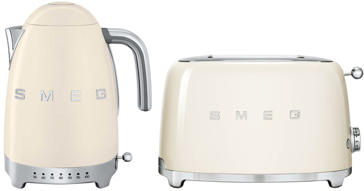 smeg kettle and toaster bundle cream